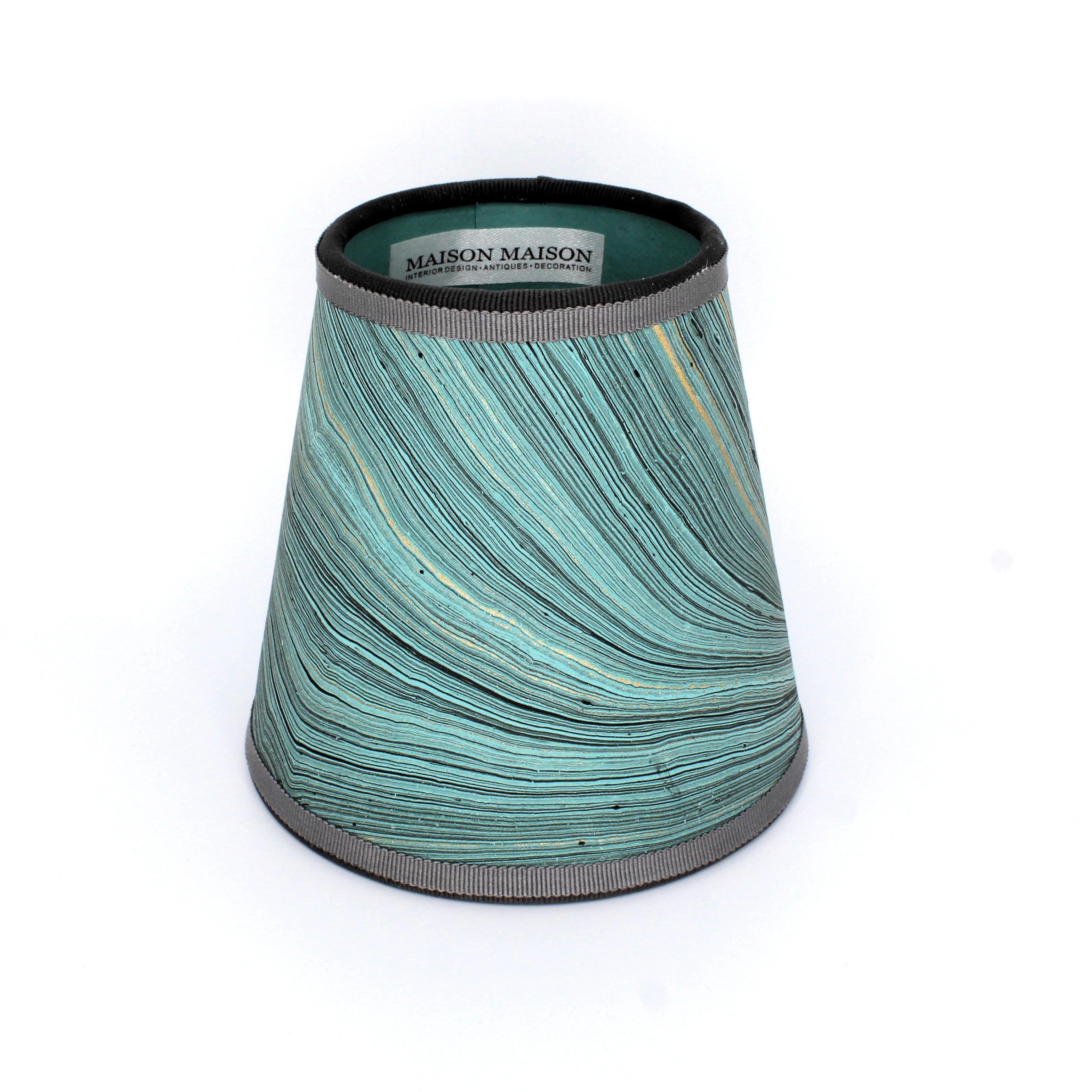 Small Marble Shade Cover in Teal (Bulb Clip)