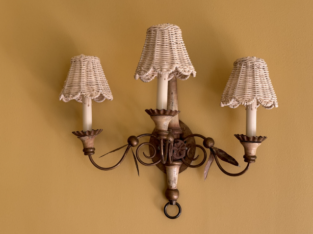 Sconce Rattan Lampshades (Scalloped in Ivory)