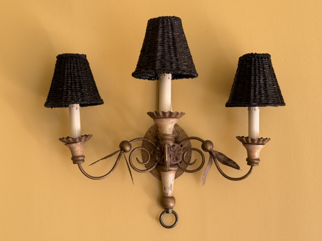 Sconce Seagrass Lampshades (Empire in Black)