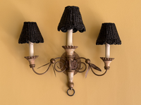 Sconce Seagrass Lampshades (Scalloped Black)