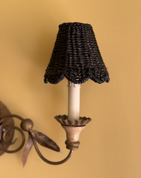 Sconce Seagrass Lampshades (Scalloped Black)