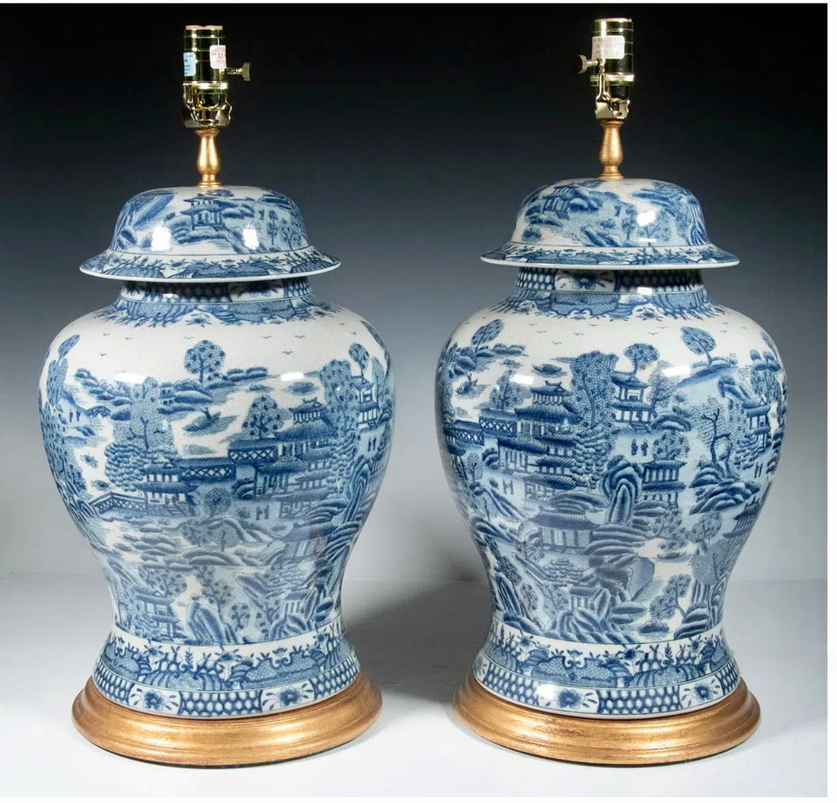 Pair of Chinese Ginger Jars as Table Lamps