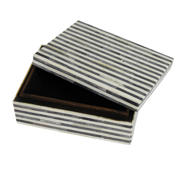 Small Grey Stripe Bone Box