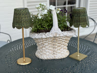 Woven Seagrass Shade Cover (Scalloped in Bancha Green)