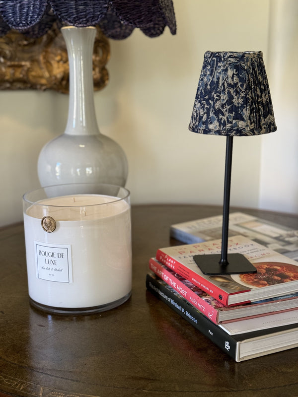 Small Fabric Shade Cover in Blue Azalea