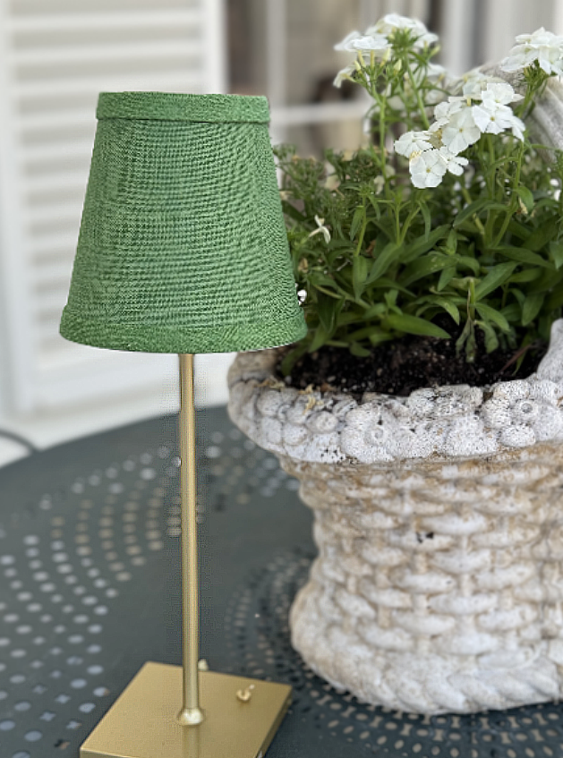 Small Linen Shade Cover in LS Fern Green