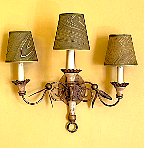 Sconce Lampshade in Marbled Gold