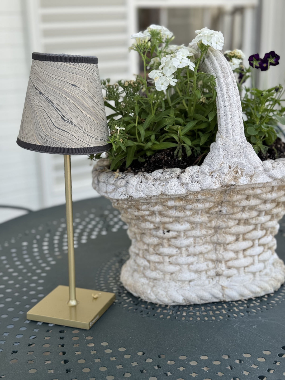 Small Empire Marble Shade in Gray