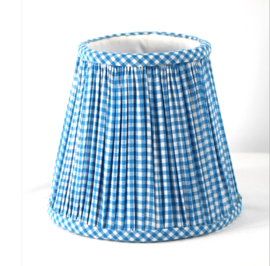 Small Maison Maison Design Shade Cover (Gingham in Light Blue)