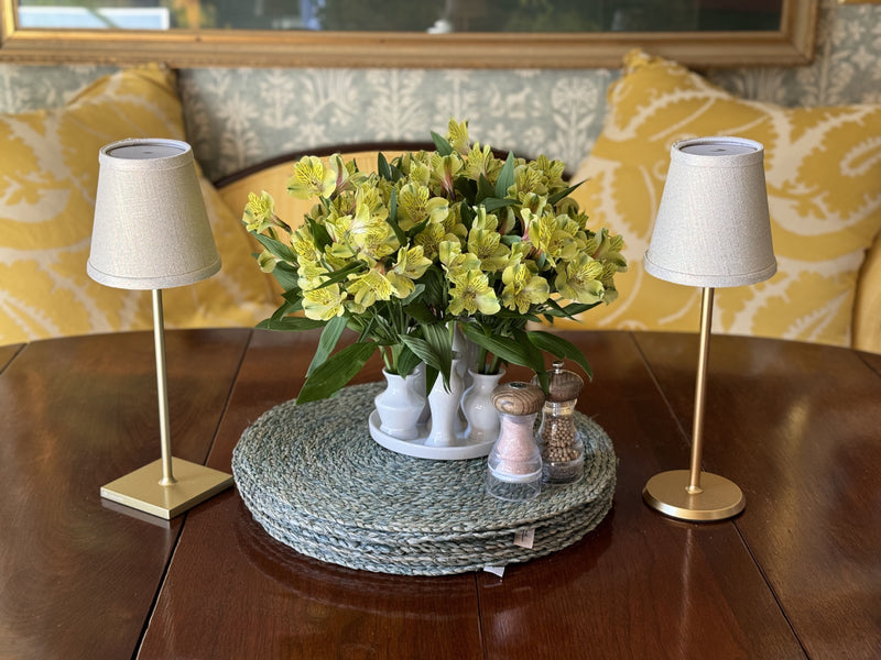 Small Linen Shade Cover in Gold