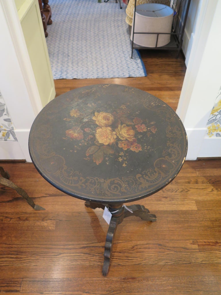 19th Century Tole Tilt-Top Parlor Table