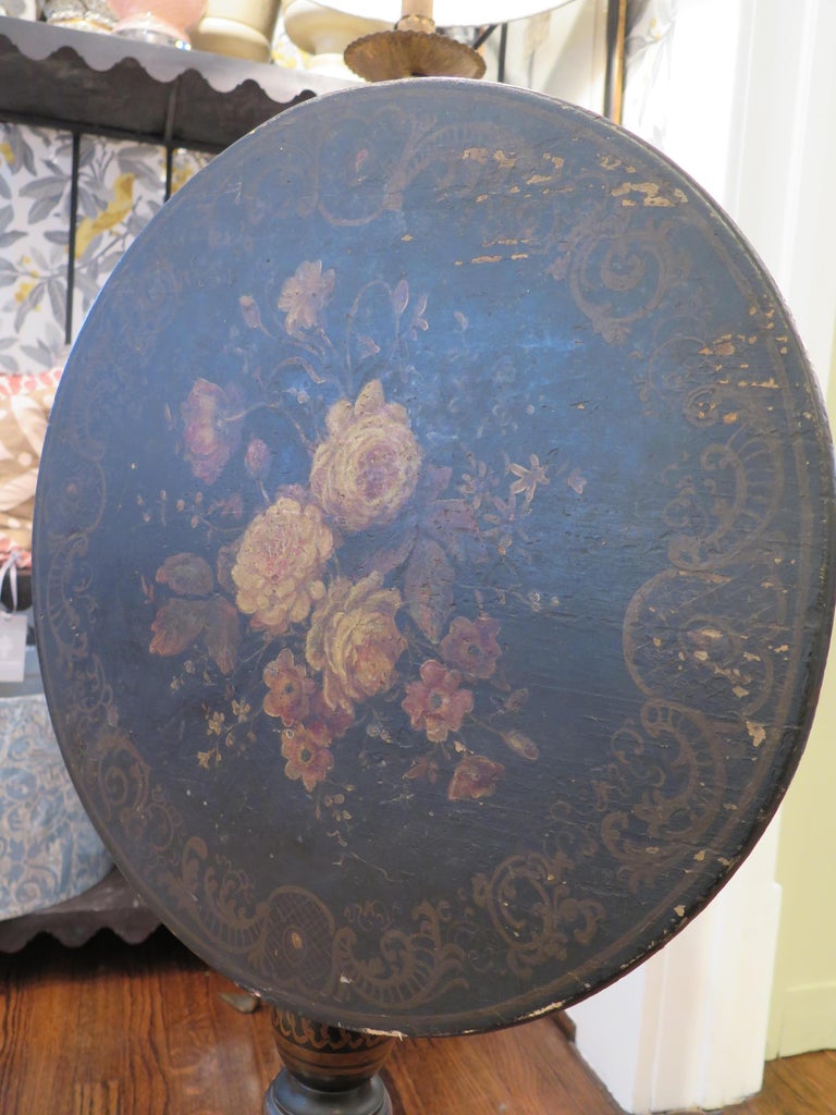 19th Century Tole Tilt-Top Parlor Table