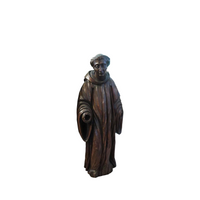 French Carved Walnut Ecclesiastical Figure