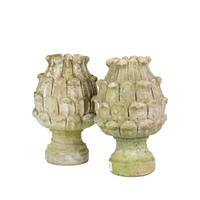 Pair of Small Cast Stone Pineapple Finials