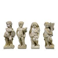 Set of 4 Small Four Seasons Cast Stone Figures