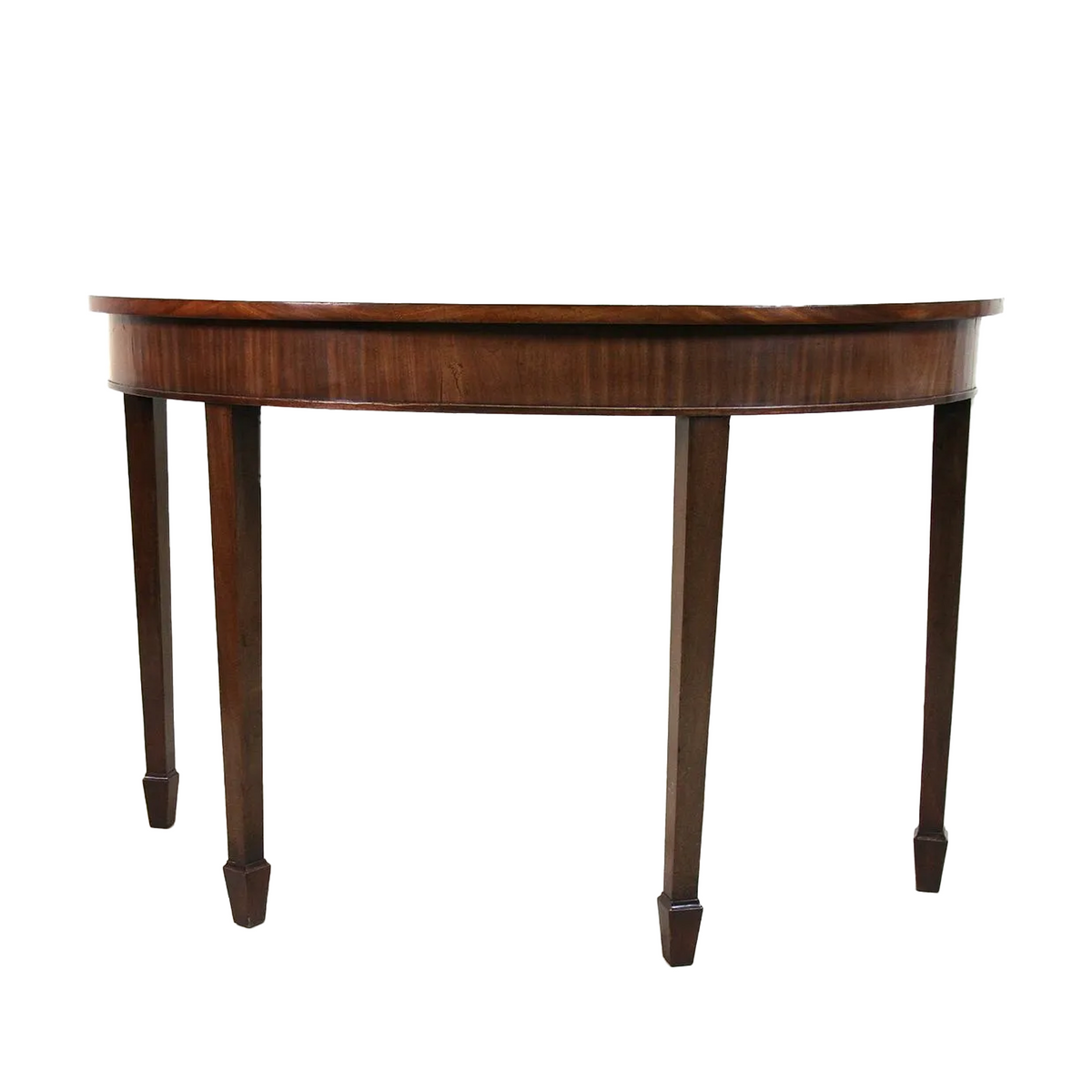 Vintage Mahogany Demilune Table on Spade Feet