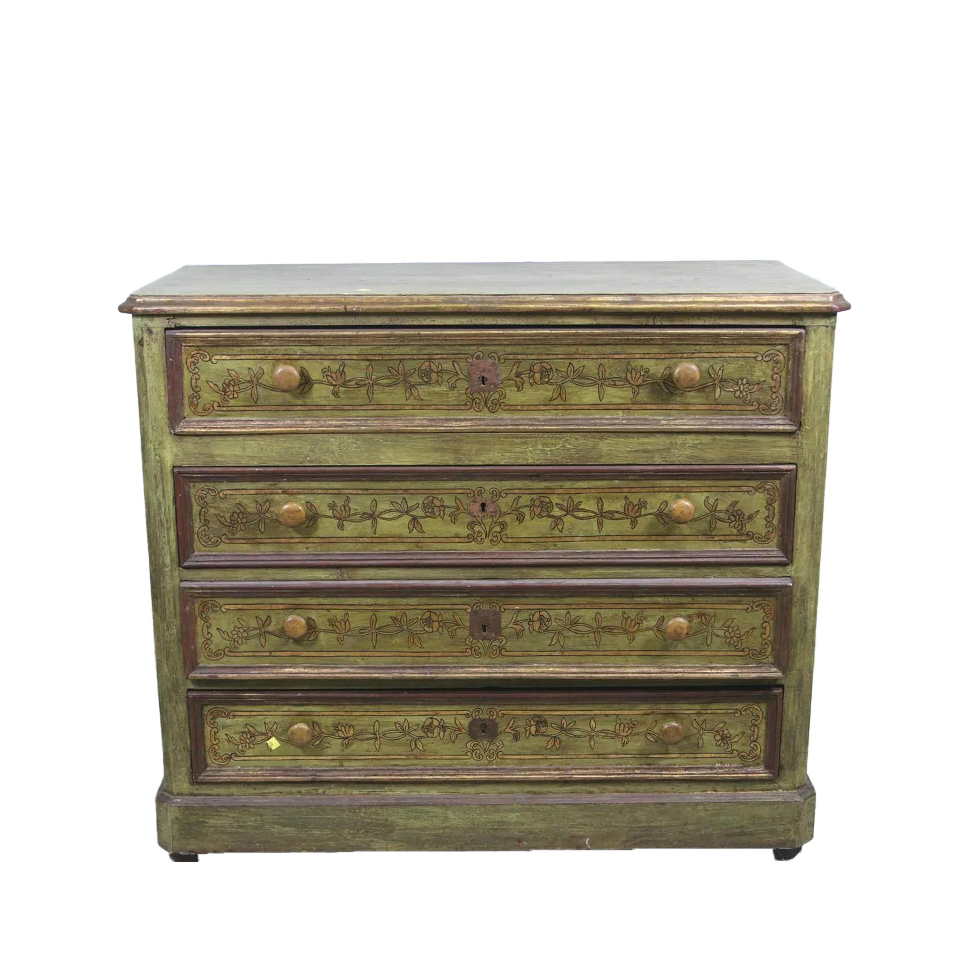 Antique European Painted Four Drawer Chest