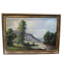 Landscape by River, Oil on Canvas