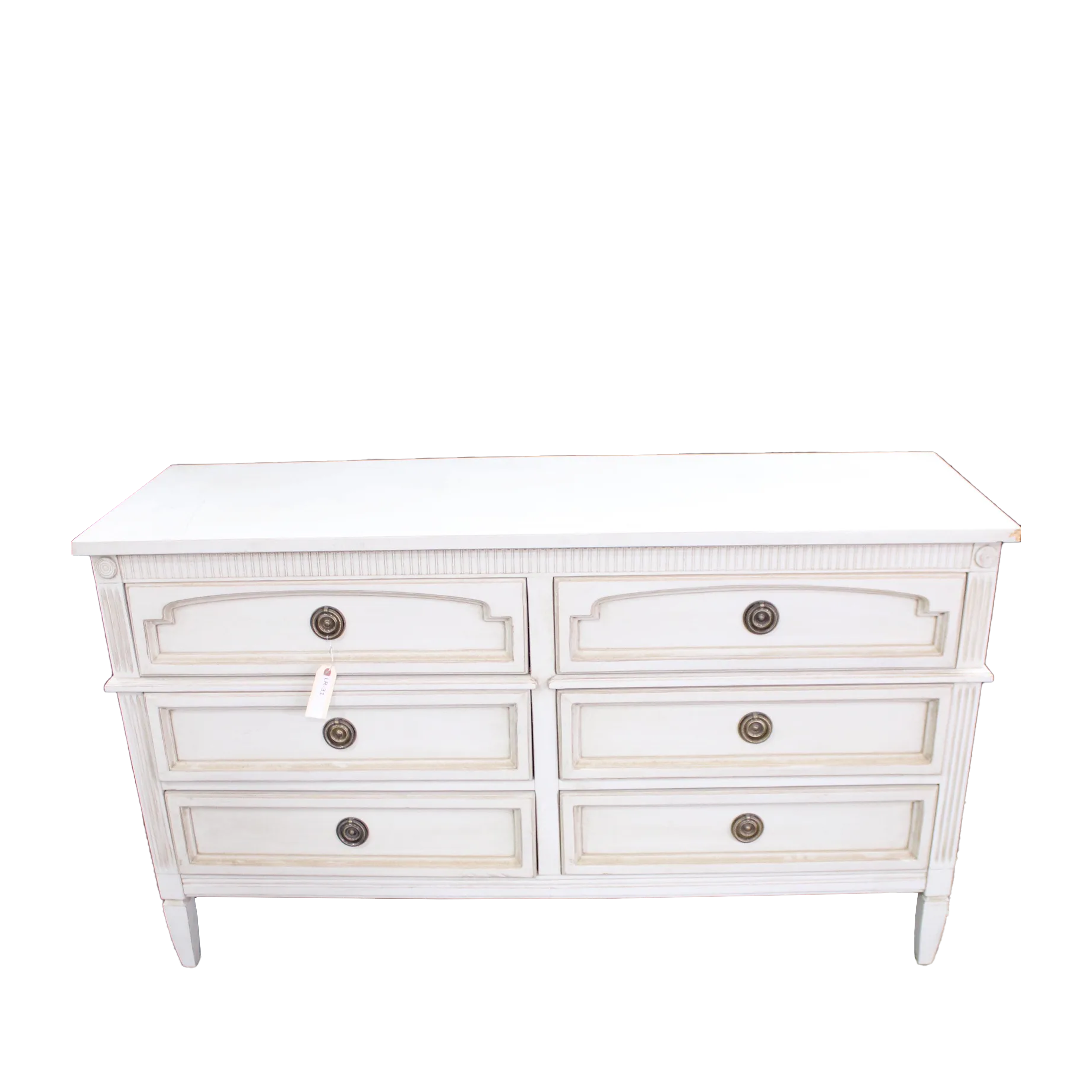 Painted Swedish Gustavian Style Six Drawer Chest