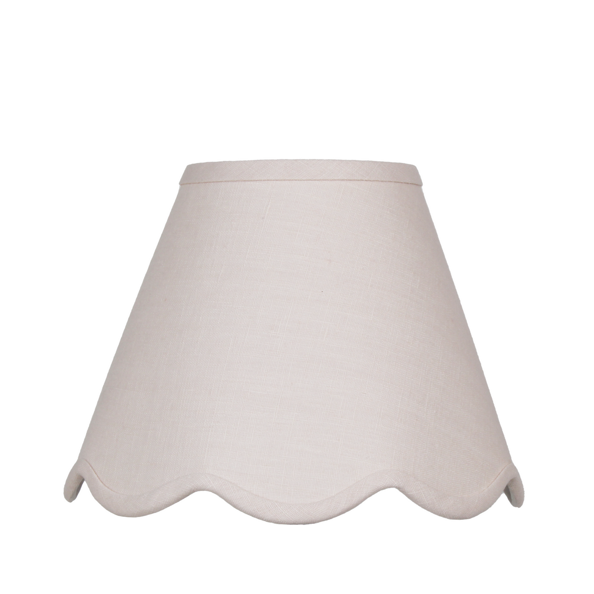 Small Scalloped Lampshade in Pink Linen