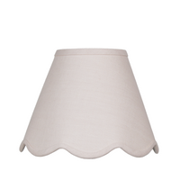 10" Fabric Lampshade (Scalloped in Pink Linen)"