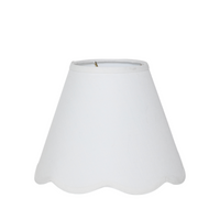 10" Fabric Lampshade (Scalloped in White Linen)