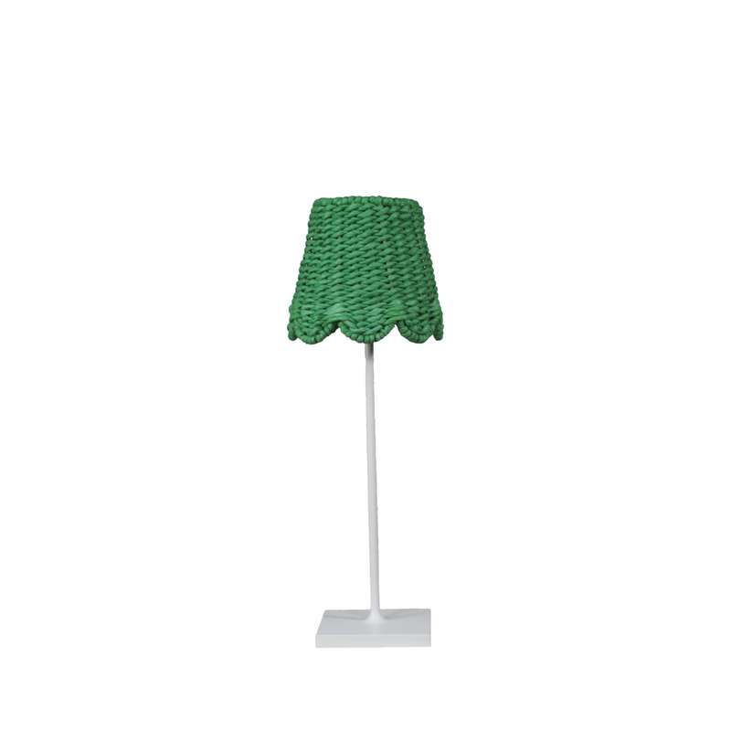 Twisted Paper Lampshade (Scalloped in green)