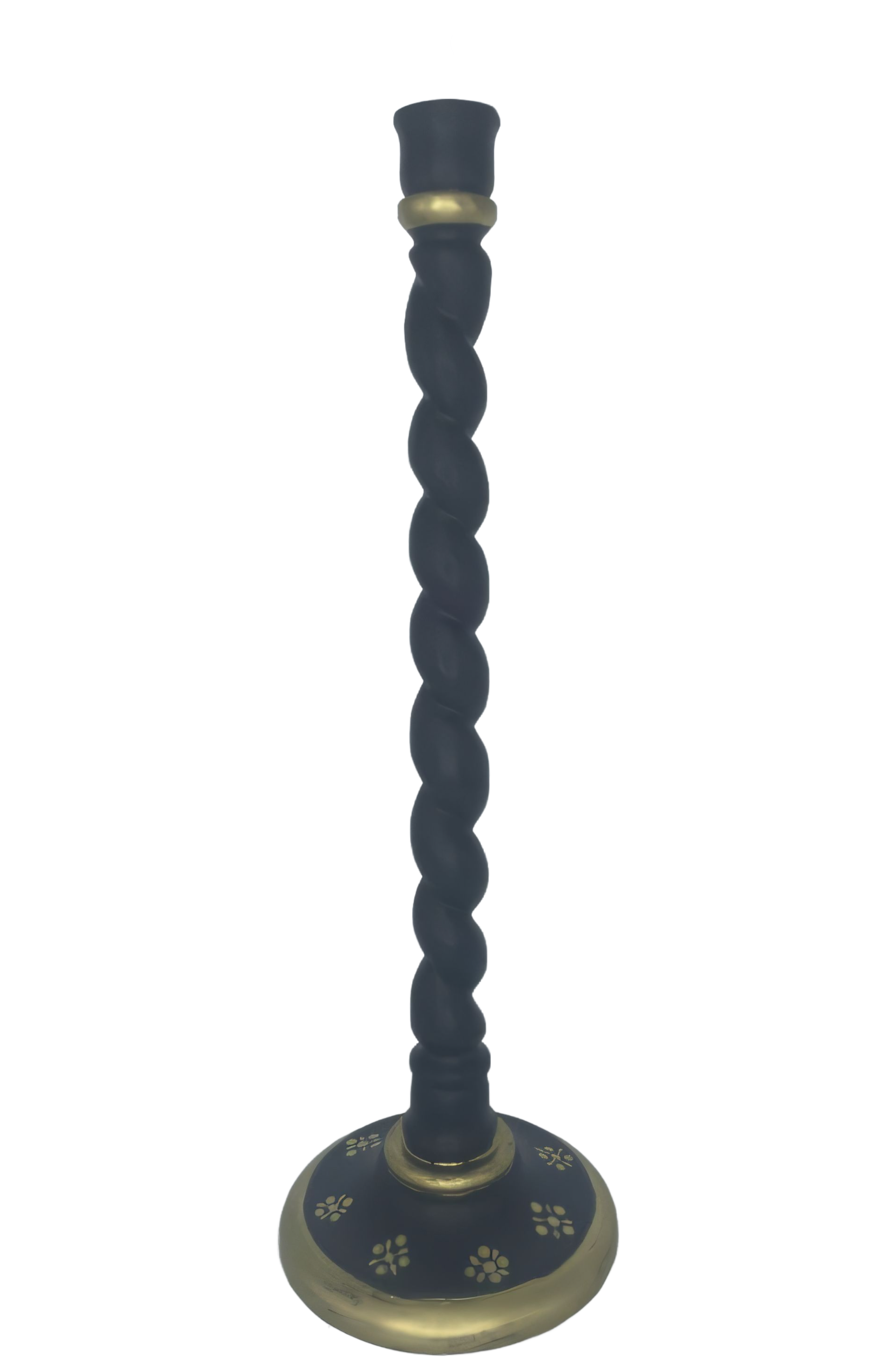 Twisted black and gold table lamp