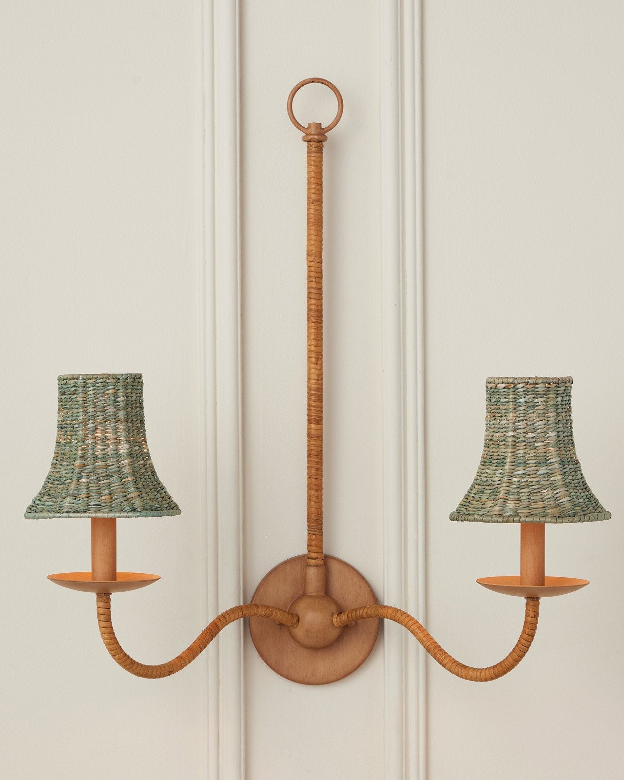 Bell Shaped Chandelier Shade Cover in Seagrass