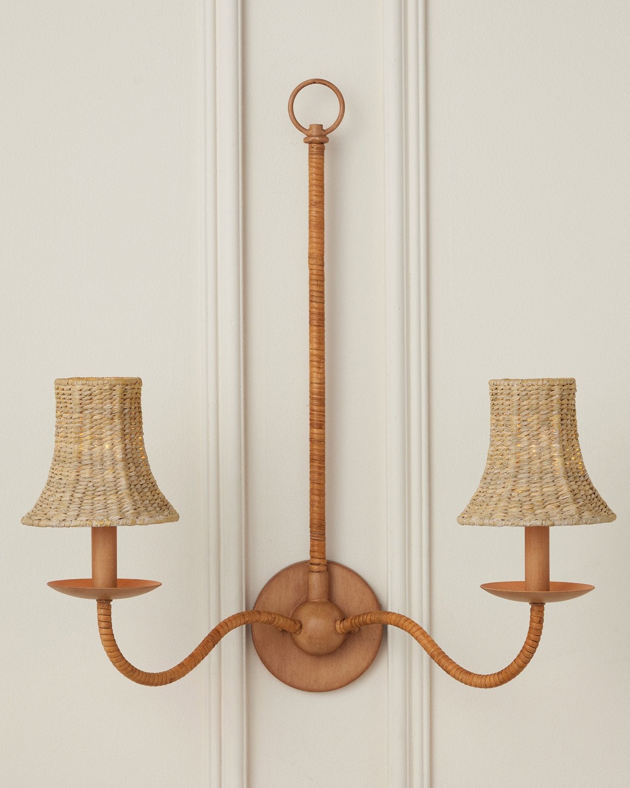 Bell Shaped Chandelier Shade Cover in Seagrass