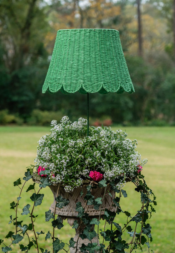 Twisted Rope Lampshade (Scalloped in Green)