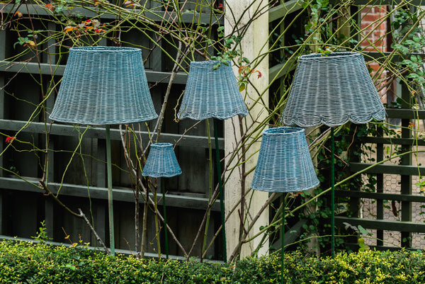 Rattan Lampshades (Empire  in Aegean Teal)