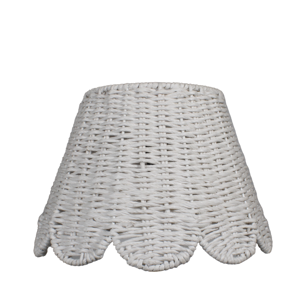 Scalloped Lampshade in White Twisted Rope