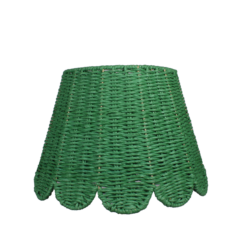 Twisted Rope Lampshade (Scalloped in Green)