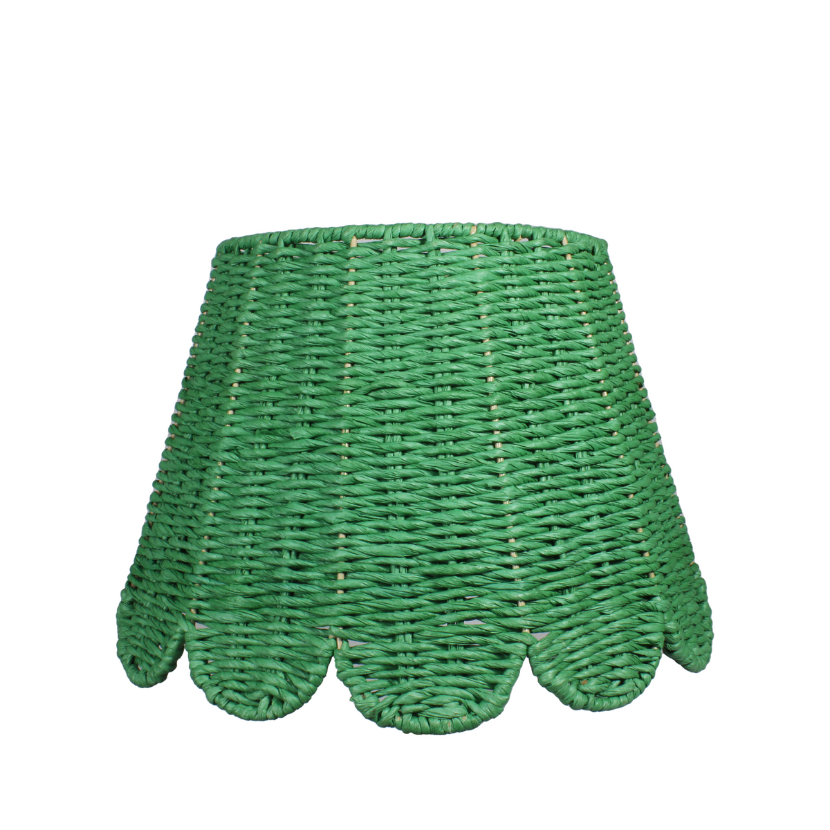 Scalloped Lampshade in Twisted Rope Green