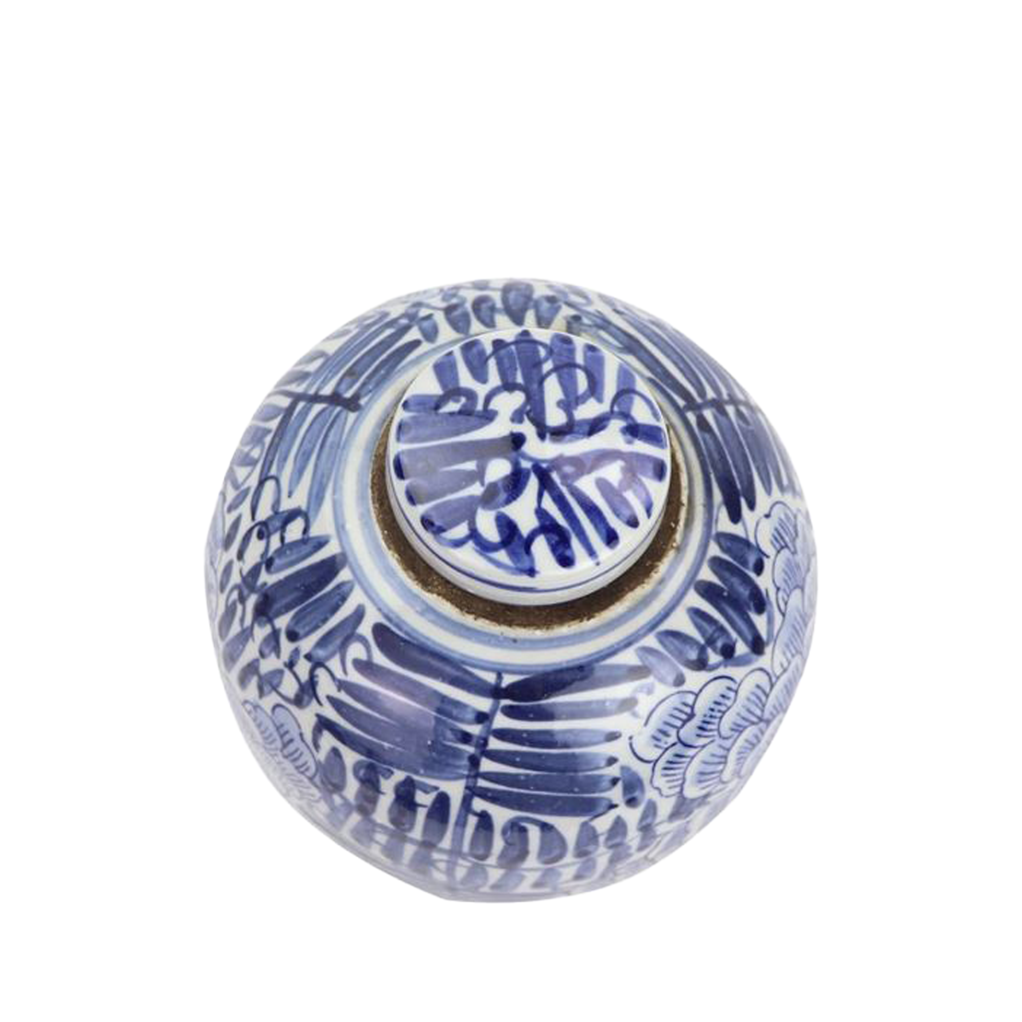 Blue and White Tiny Lid Mini Jar Blue Blooming Flower