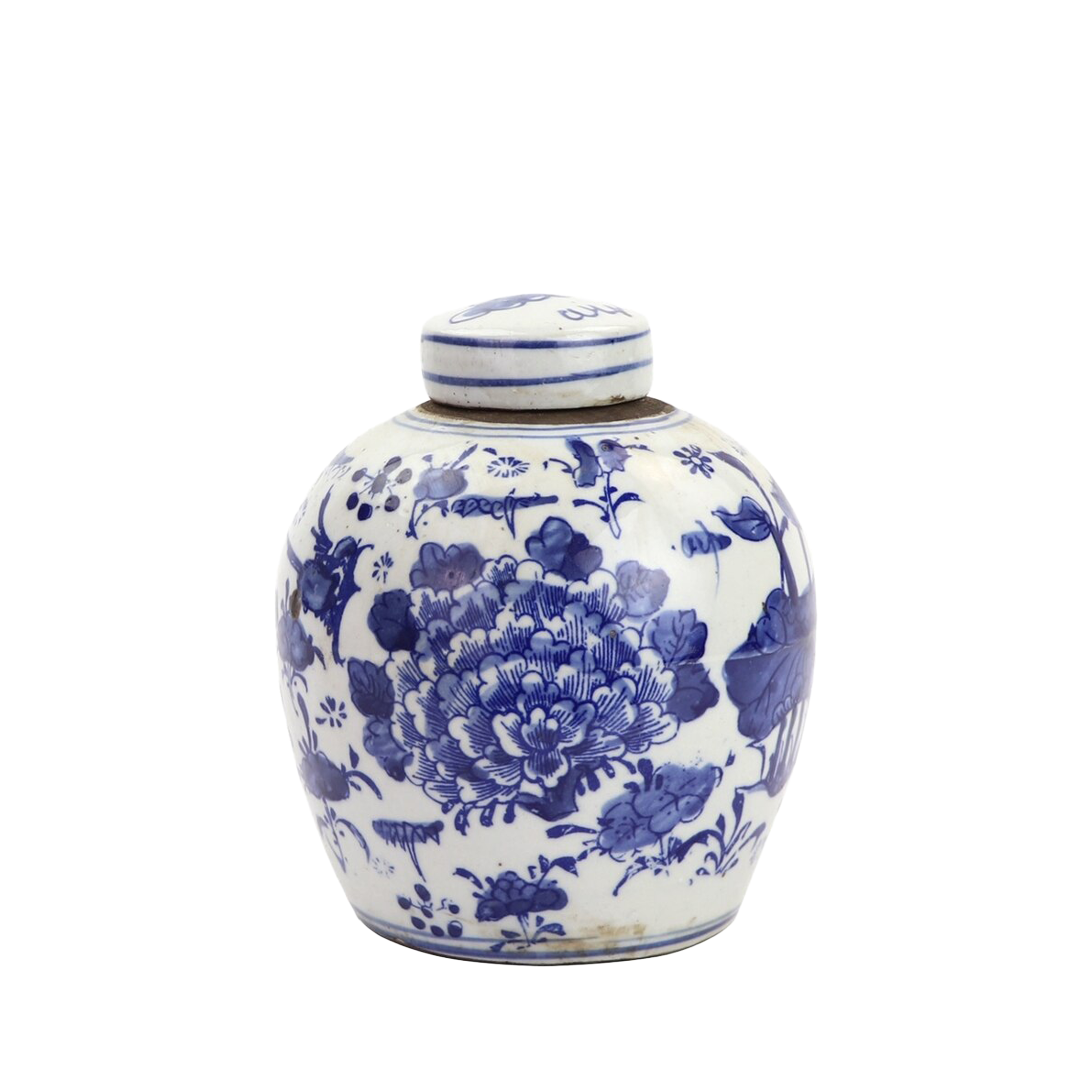 BW Tiny Lid Mini Jar Peony Lotus Motif