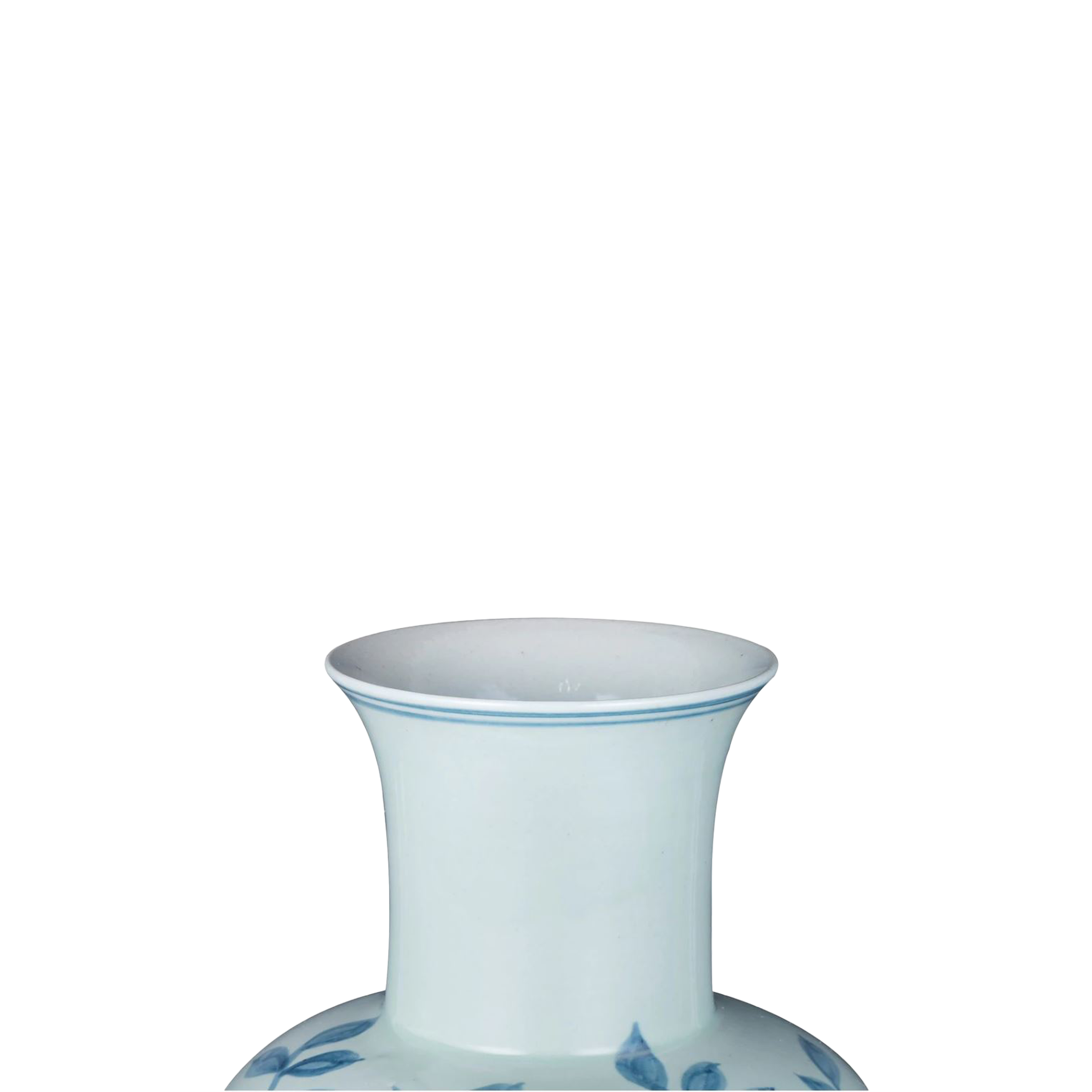 Blue And White Fairy Vase Pheasant Flower Motif