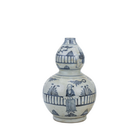 Blue And White Gourd Vase Man Out of Garden