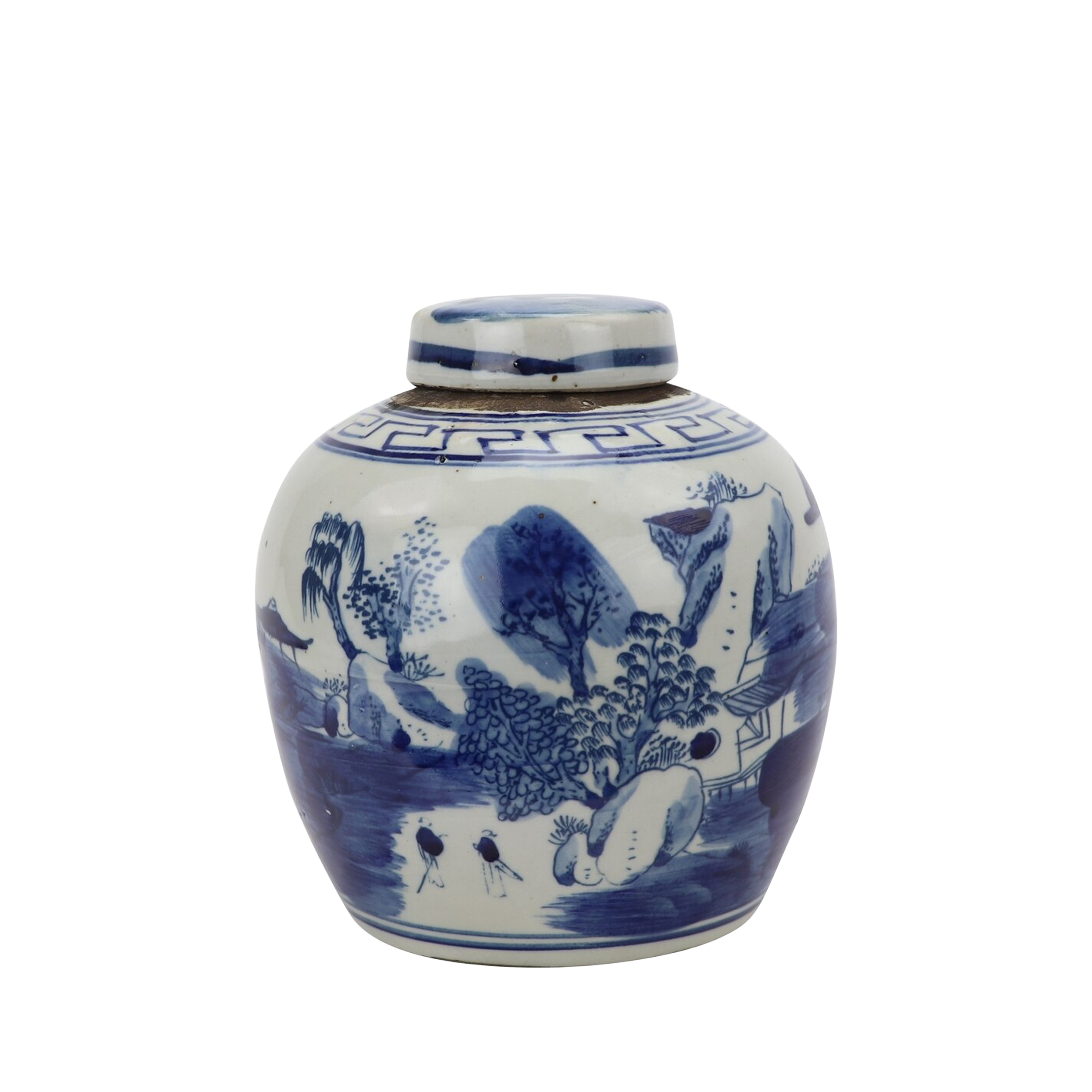 Blue And White Mini Jar Mountain Tree