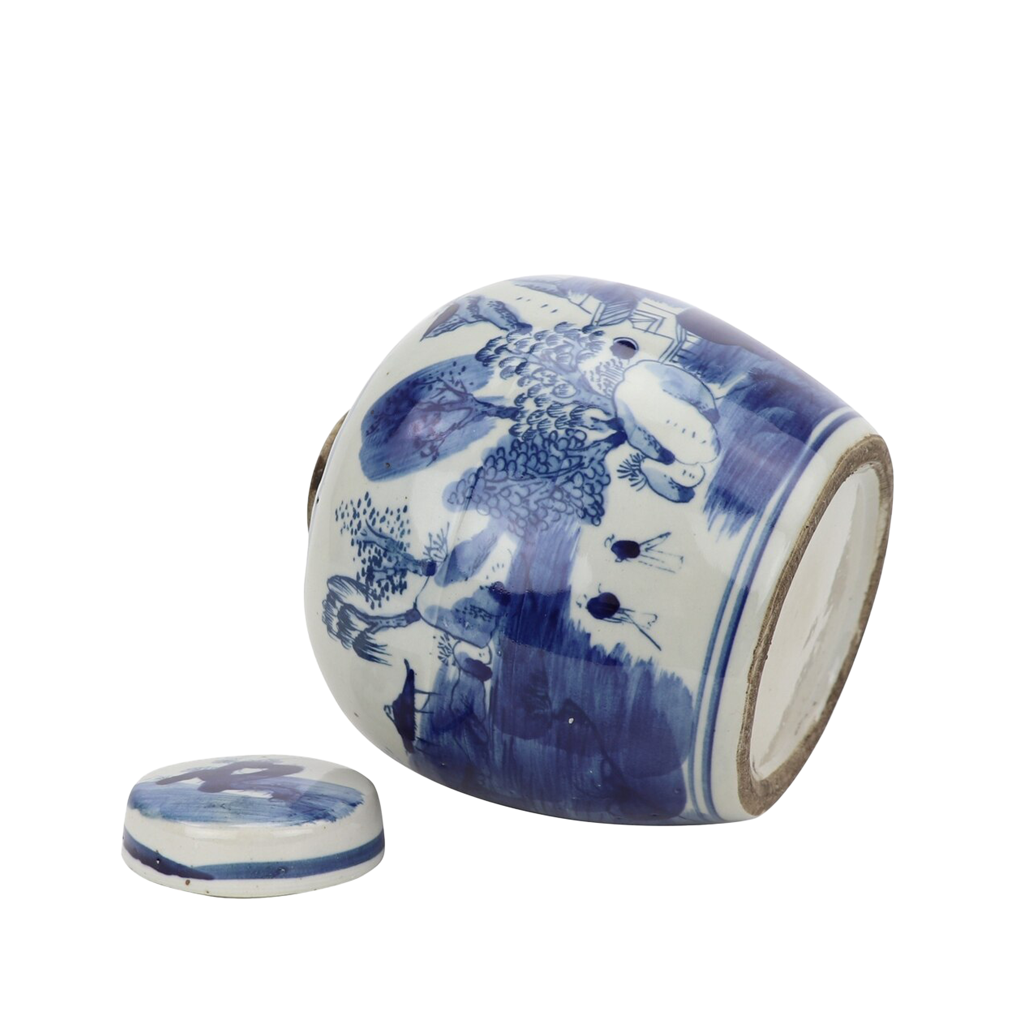 Blue And White Mini Jar Mountain Tree