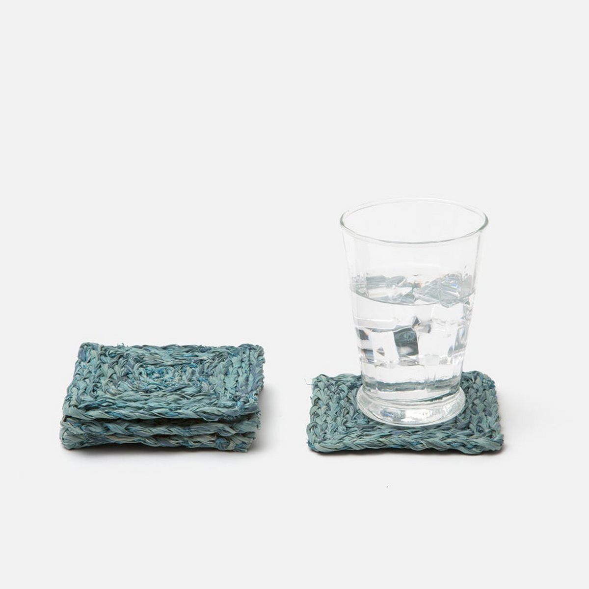 Zoey Mixed Blue Square Coasters