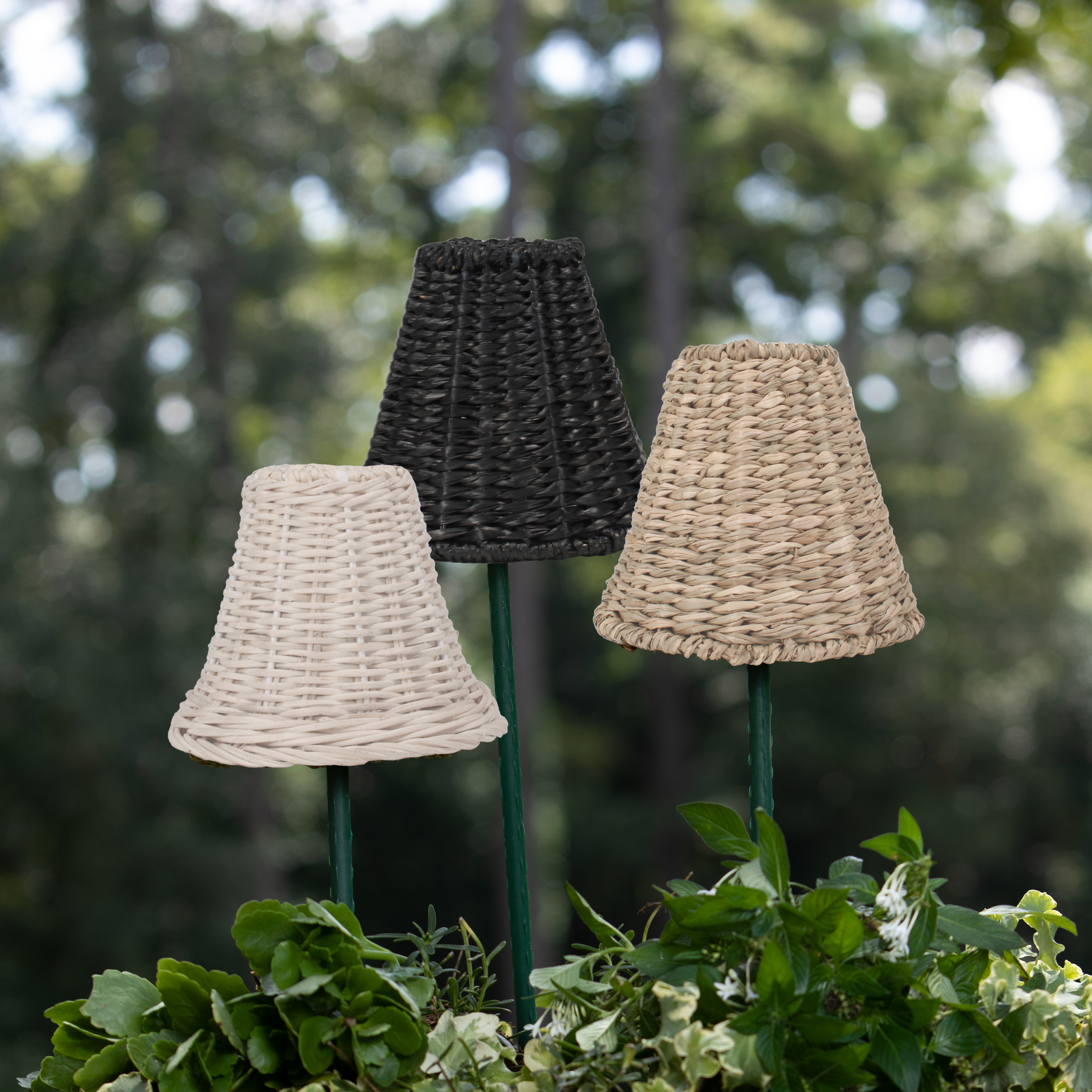 Petite Seagrass and Rattan Lampshades (Empire Base)