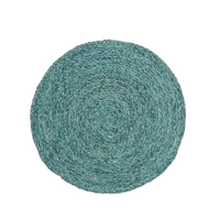 Set of 4 Round Mixed Blue Placemat