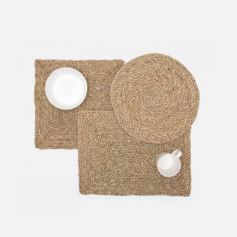 Set of 4 Square Aged Seagrass Placemat
