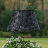 Scalloped Lampshade in Black Seagrass