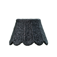 Scalloped Lampshade in Black Seagrass