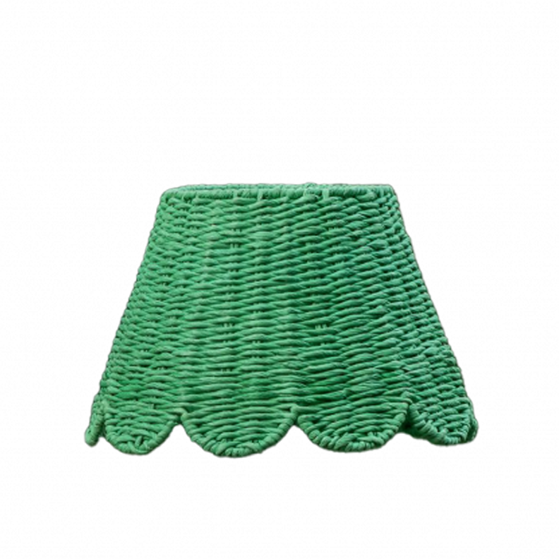 Twisted Rope Lampshade (Scalloped in Green)