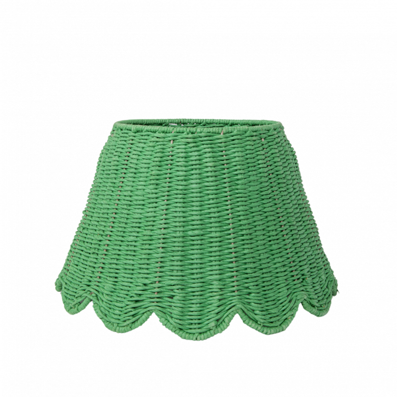 Twisted Rope Lampshade (Scalloped in Green)