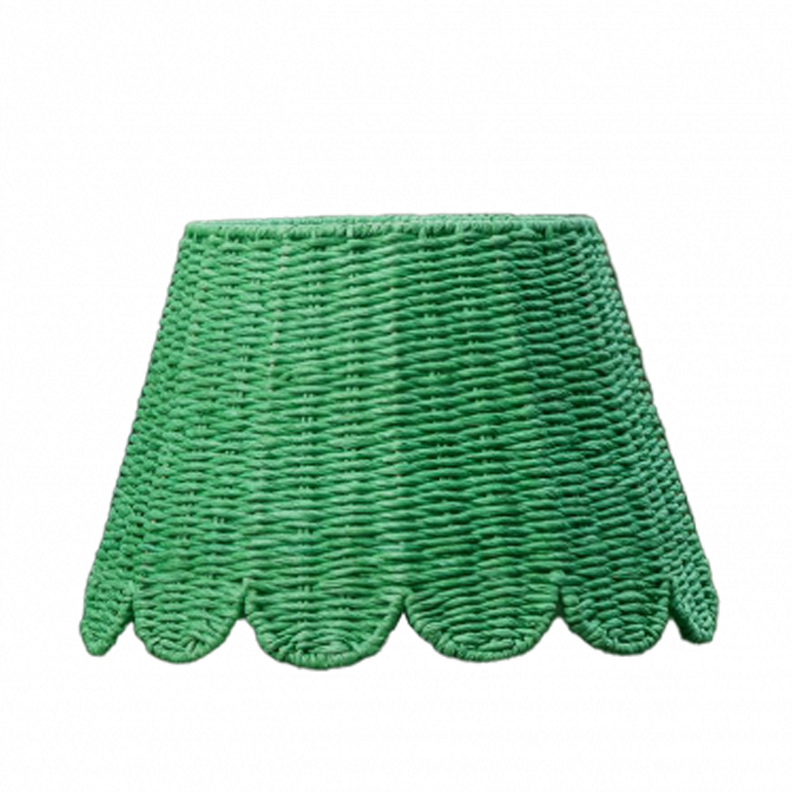 Twisted Rope Lampshade (Scalloped in Green)